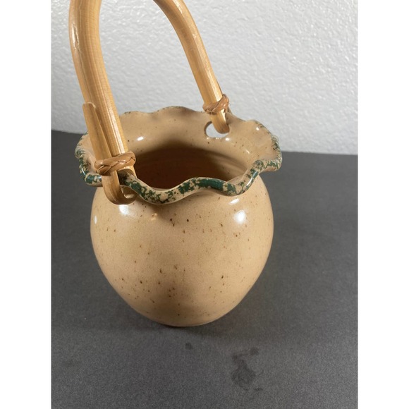 Snowman Ceramic Basket THREE RIVERS‎ POTTERY - Picture 5 of 10